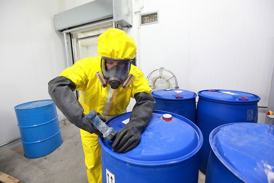 cleaning up chemical waste